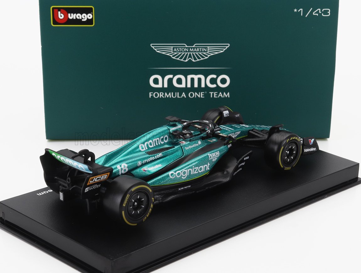 ASTON MARTIN | F1 AMR23 TEAM ARAMCO COGNIZANT N 18 SEASON 2023 LANCE STROLL - WITH PILOT AND SHOWCASE