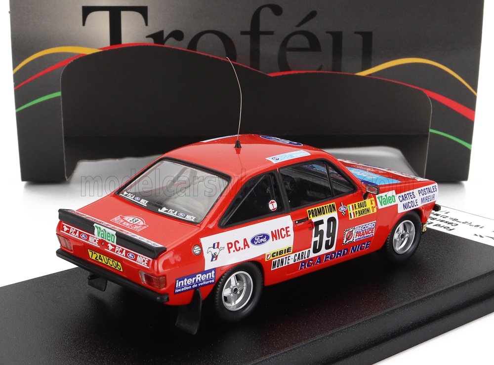 FORD ENGLAND - ESCORT MKII RS2000 (night version) N 59 RALLY MONTECARLO 1982 C.BARONI - R.BAUD - RED
