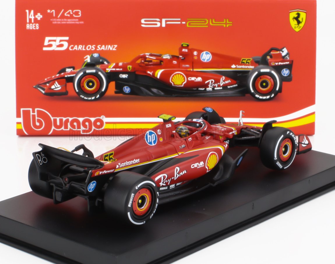 FERRARI | F1 SF-24 TEAM SCUDERIA FERRARI N 55 4th ITALY MONZA GP 2024 CARLOS SAINZ - WITH PILOT AND SHOWCASE