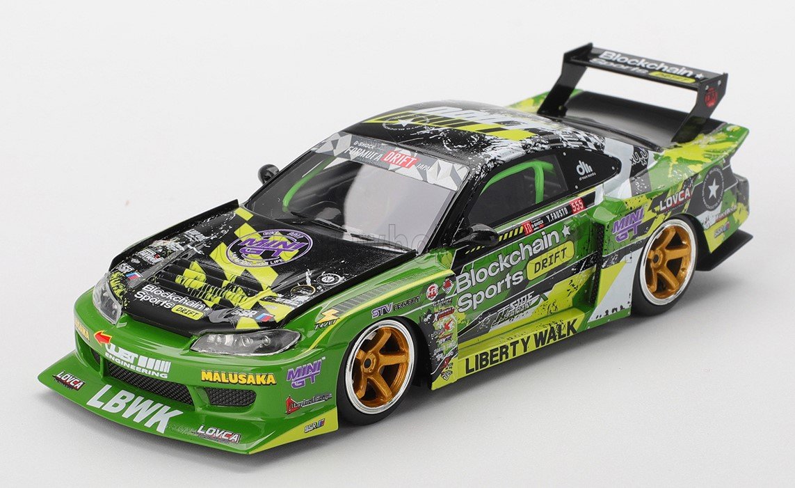 LIBERTYWALK BLOCKCHAIN SILVIA 10個 Nissan S15 LB-Super Silhouette #555 coche a escala 1:43