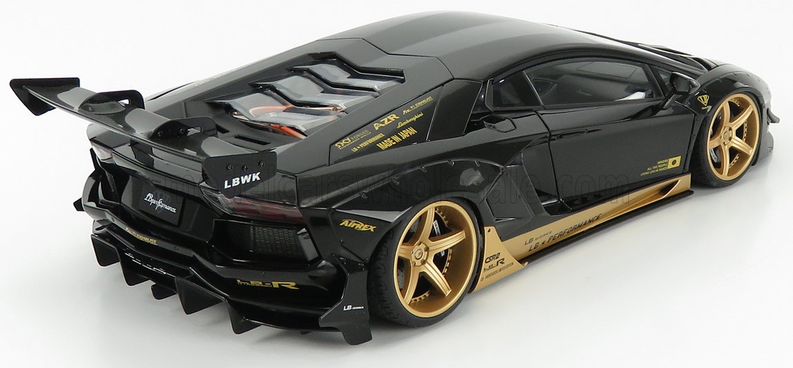LAMBORGHINI - AVENTADOR LIBERTY WALK LB-WORKS 2017 - NEGRO ORO BRILLANTE