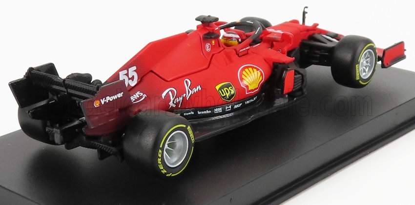 FERRARI | F1 SF21 TEAM SCUDERIA FERRARI MISSION WINNOW N 55 TEMPORADA 2021 CARLOS SAINZ JR. - CON PILOTA E VETRINA - CON PILOTO Y VITRINA