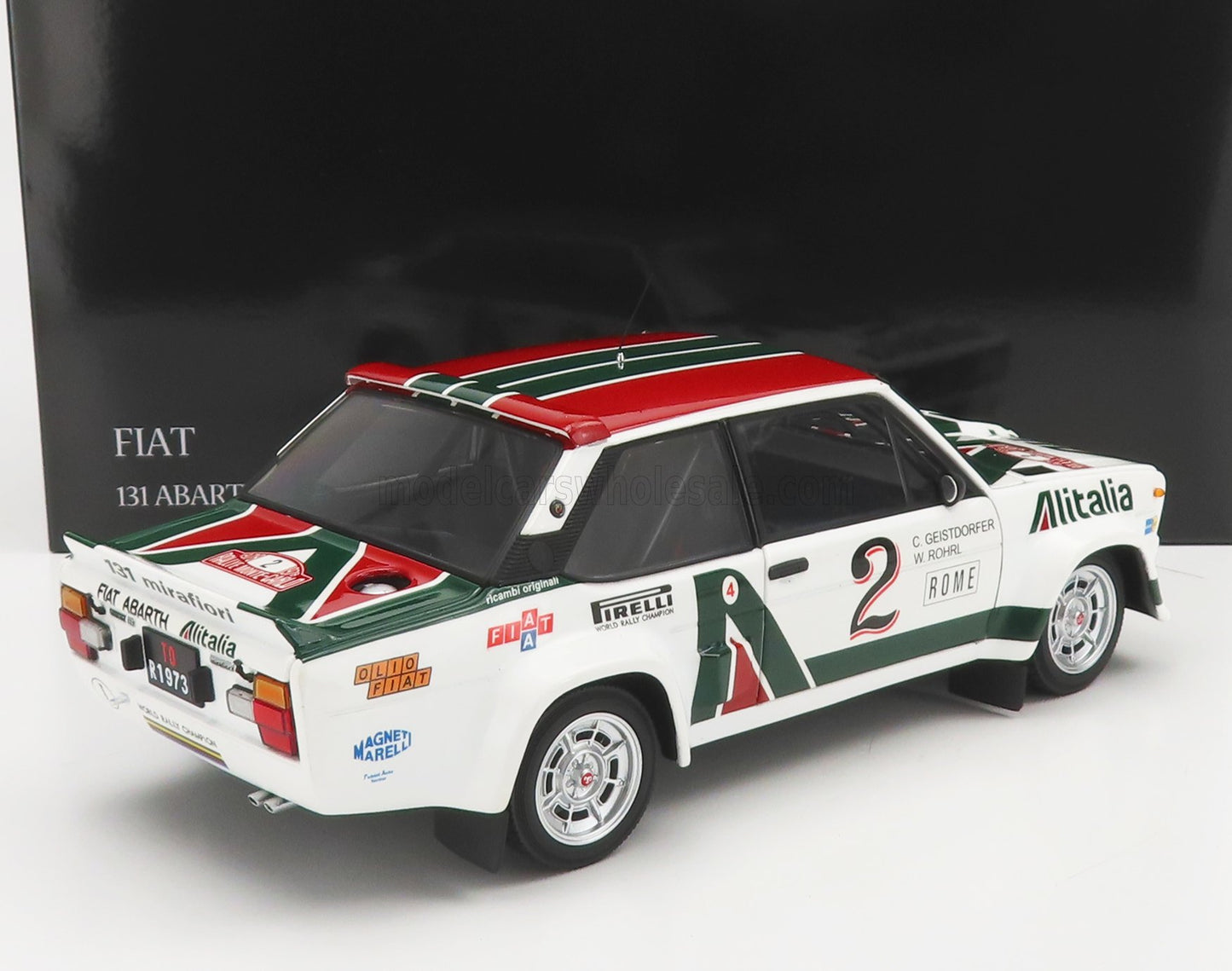 FIAT - 131 ABARTH ALITALIA (versión nocturna) N 2 4º RALLY MONTECARLO 1978 WALTER ROHRL - CHRISTIAN GEISTDORFER - BLANCO VERDE ROJO