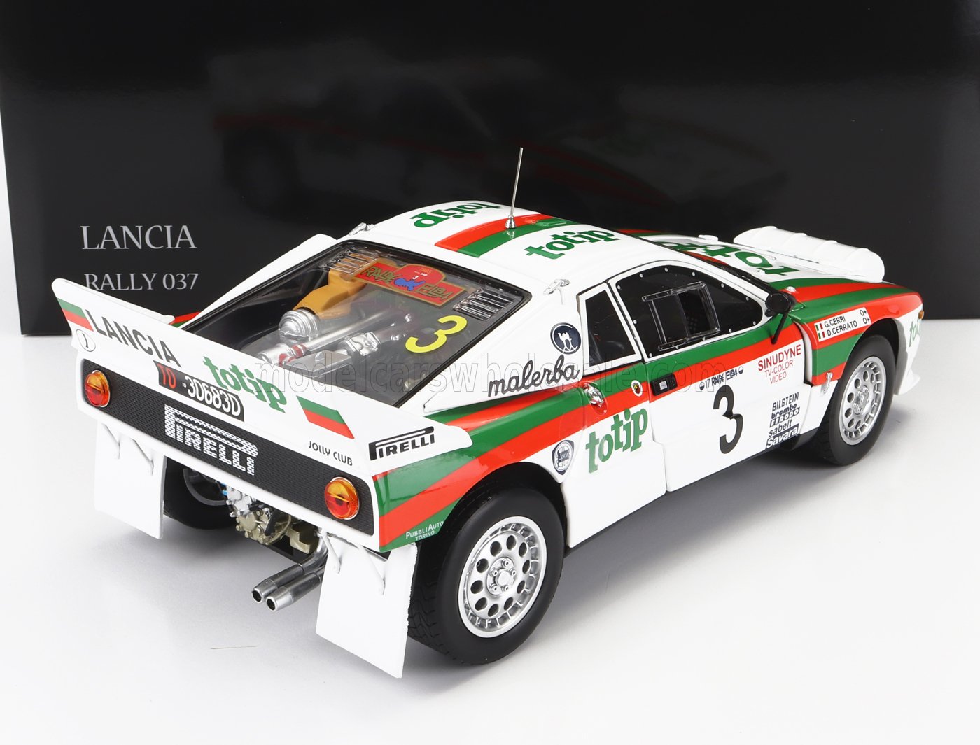 LANCIA - 037 TOTIP N 3 RALLY ISOLA D'ELBA 1985 D.CERRATO - G.CERRI - BLANCO ROJO VERDE
