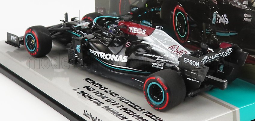 MERCEDES GP - F1 W12 MERCEDES M12 EQ POWER+ TEAM AMG PETRONAS MOTORSPORT FORMULA ONE N 44 WINNER BAHRAIN GP 2021 LEWIS HAMILTON - BLACK GREEN