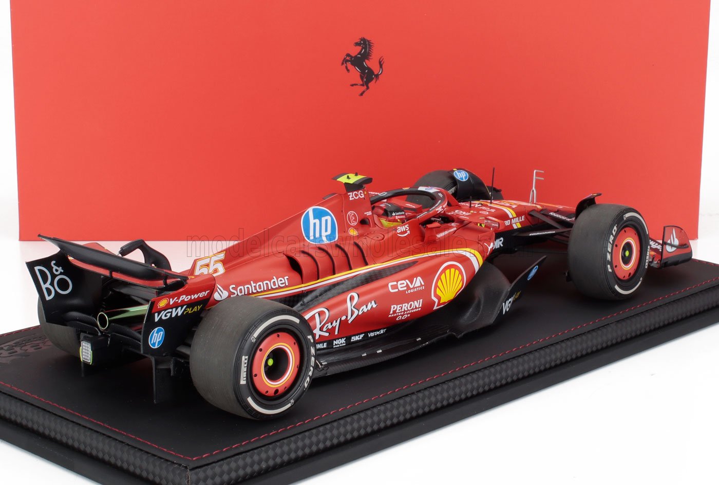 FERRARI | F1 SF-24 TEAM SCUDERIA FERRARI N 55 3rd MONACO GP 2024 CARLOS SAINZ - CON VETRINA - WITH SHOWCASE