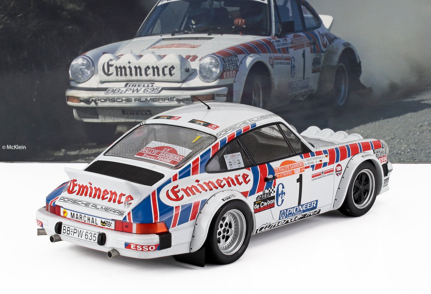 PORSCHE - 911 SC TEAM EMINENCE Gr.4 (night version) N 1 RALLY SANREMO 1981 WALTER ROHRL - CHRISTIAN GEISTDORFER - WHITE RED