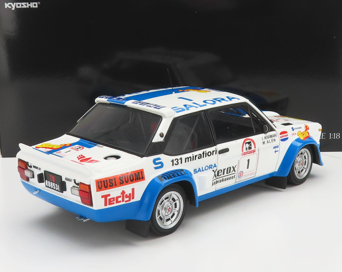 FIAT - 131 ABARTH N 1 VINCITRICE RALLY 1000 LAGHI 1980 M.ALEN - I.KIVIMAKI - BIANCO BLU