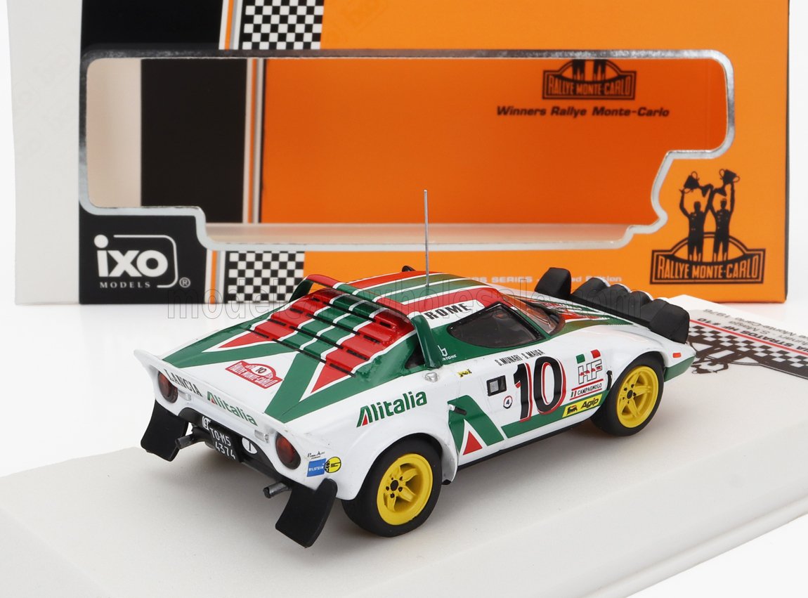 LANCIA | STRATOS HF TEAM ALITALIA (versione notturna) N 10 VINCITORE RALLY MONTECARLO 1976 CON FIGURA SANDRO MUNARI - SILVIO MAIGA
