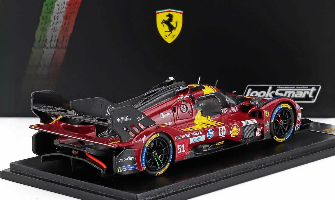 FERRARI - 499P 3.0L TURBO V6 TEAM FERRARI AF CORSE N 51 3° 24h LE MANS 2025 ALESSANDRO PIER GUIDI - JAMES CALADO - ANTONIO GIOVINAZZI - ROSSO GIALLO NERO