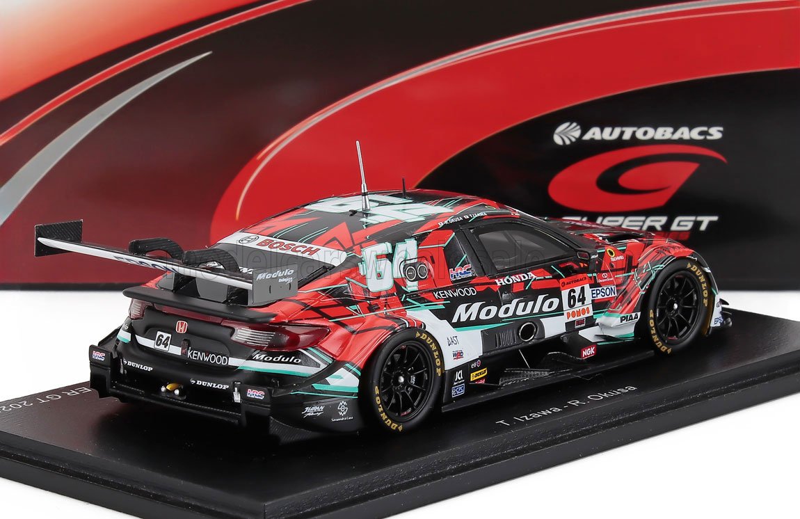 HONDA - CIVIC TYPE R-GT TEAM MODULO NAKAJIMA RACING N 64 GT500 CLASSE SUPER GT 2025 TAKAYA IZAWA - RIKI OKUSA - ROSSO BIANCO NERO