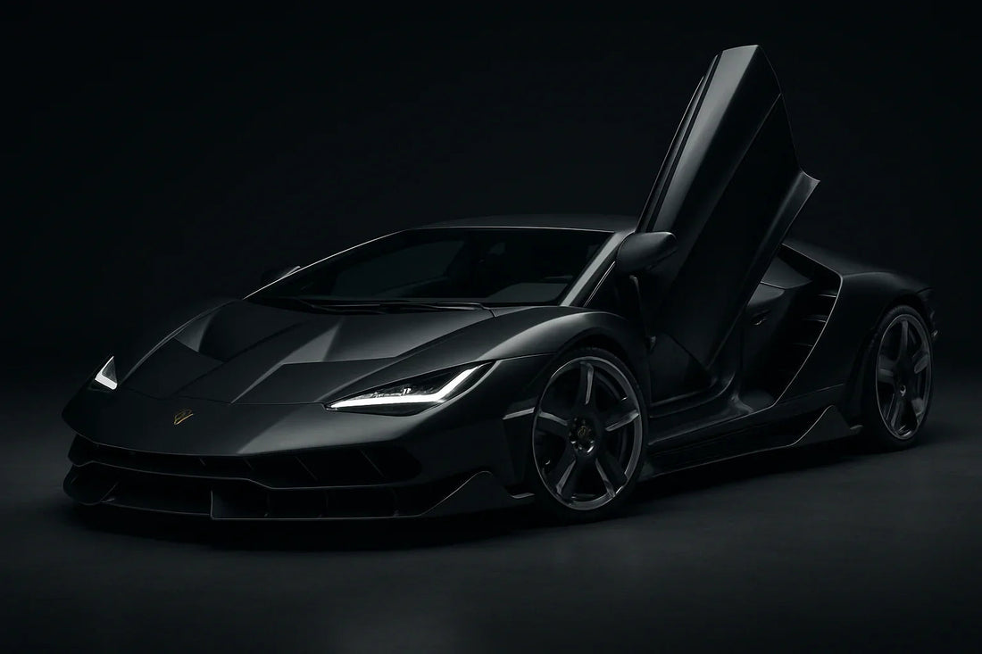 scale model car Lamborghini Centenario coupe with scissor door open, available for collectors online