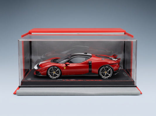 Ferrari road car scale model by BBR Models in 1:18 display case