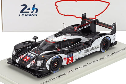 PORSCHE - 919 HYBRID 2,0 L TURBO ÉQUIPE PORSCHE N° 2 VAINQUEUR DES 24 HEURES DU MANS 2016 ROMAIN DUMAS - NEEL JANI - MARC LIEB - NOIR BLANC