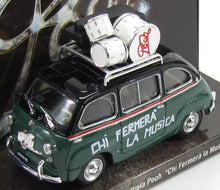 FIAT - 600D MULTIPLA 50th ANNIVERSARIO POOH 1966-2016 (DAL VIDEO 'CHI FERMERA' LA MUSICA' 1981) TV SERIES - GREEN BLACK Scale model car on Vroomi