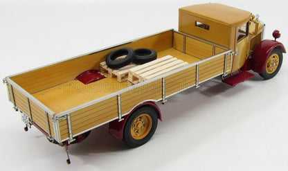 MERCEDES BENZ - LO2750 CAMION À PLATEAU CASSONATO 1933 - JAUNE ET ROUGE