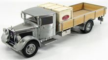 MERCEDES BENZ - LO2750 PLATFORM TRUCK WITH WOODEN BOX CAR TRANSPORTER 1936 - GREY WOOD