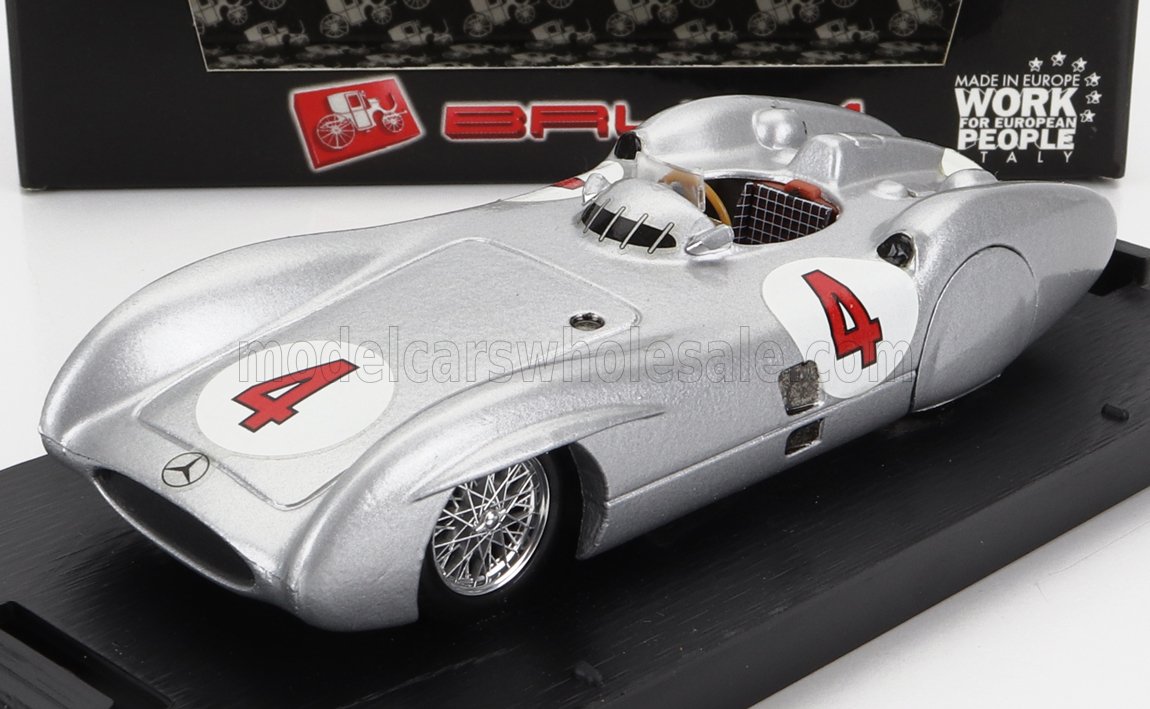 MERCEDES BENZ - F1 W196C N. 4 PROVA AVUS 1954 KARL KLING - modellino in scala SILVER modellino Vroomi