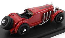Red vintage race car model with black interior and spoked wheels, available through Vroomi