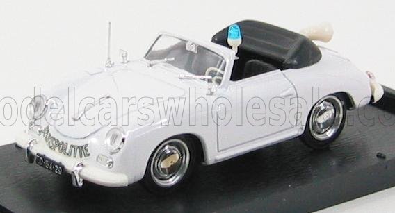Porsche 356 Cabriolet Dutch Police 1952 White Brumm 1:43 scale model
