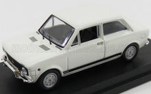 White vintage Fiat 128 model car on black base, available through Vroomi platform