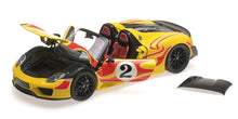 PORSCHE 918 SPYDER MARTINI WEISSACH PACKAGE YELLOW WITH RED STRIPES