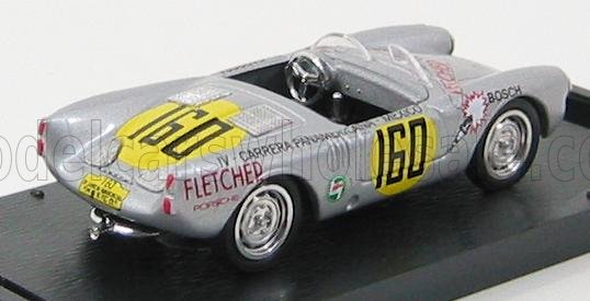 Porsche 550 RS Carrera Mexico Hans Herrmann 1953 Silver Brumm 1:43 scale model - image 2