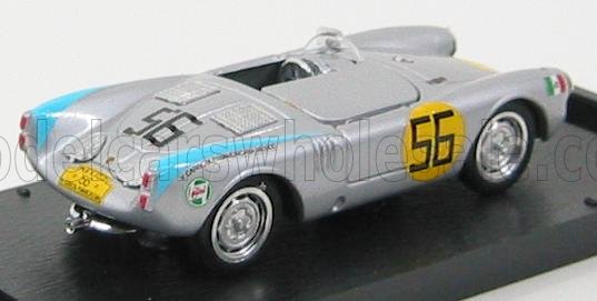 Porsche 550RS No. 56 Jaroslav Juan Carrera Panamericana Mexico 1954 Silver Brumm 1:43 scale model - image 2