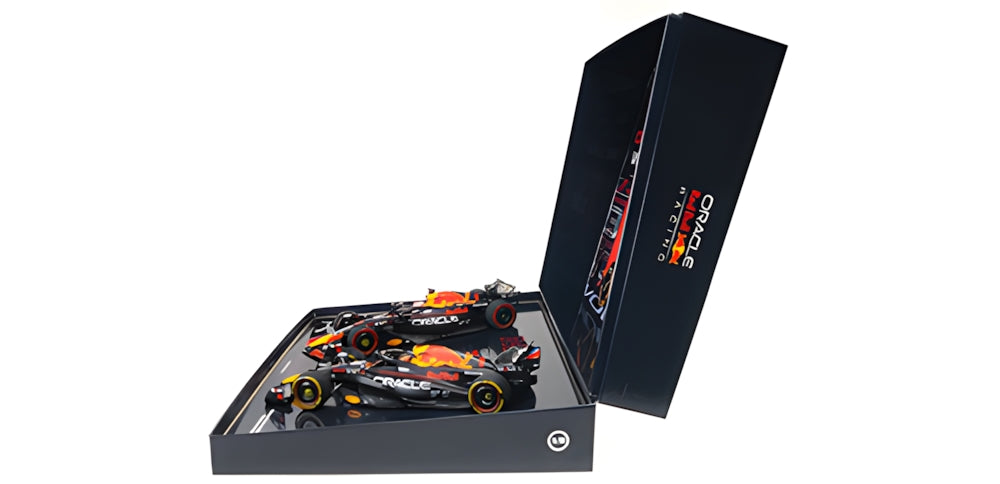 RED BULL RACING RB19 TWO CAR SET MAX VERSTAPPEN W.C. QATAR SPRINT &amp; GP 2023