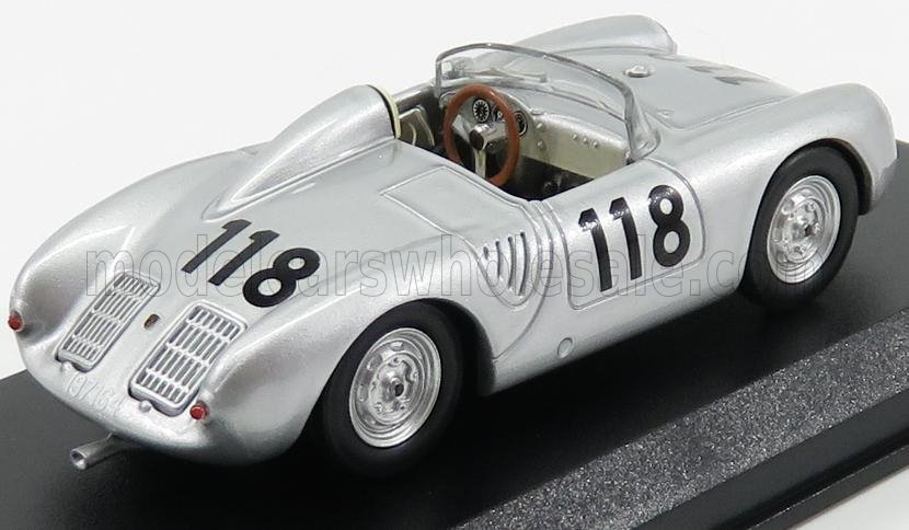 PORSCHE - 550RS SPIDER N 118 2e TARGA FLORIO 1959 - ARGENT - Vroomi