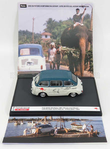 FIAT - 600D MULTIPLA 1961 - OVERLAND AUSTRALIA - ENGLAND 1969 BRUCE THOMAS - STUART HARPER - WHITE GREEN Scale model car on Vroomi