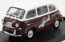 FIAT - 600 MULTIPLA VEICOLO COMMERCIALE CAFFAREL 1956 - WHITE BROWN Scale model car on Vroomi