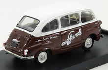FIAT - 600 MULTIPLA VEICOLO COMMERCIALE CAFFAREL 1956 - WHITE BROWN Scale model car on Vroomi