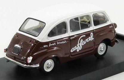FIAT - 600 MULTIPLA VEICOLO COMMERCIALE CAFFAREL 1956 - WHITE BROWN Scale model car on Vroomi