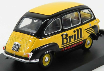 FIAT - 600 MULTIPLA VEICOLO COMMERCIALE LUCIDO DA SCARPE BRILL 1956 - YELLOW BLUE Scale model car on Vroomi