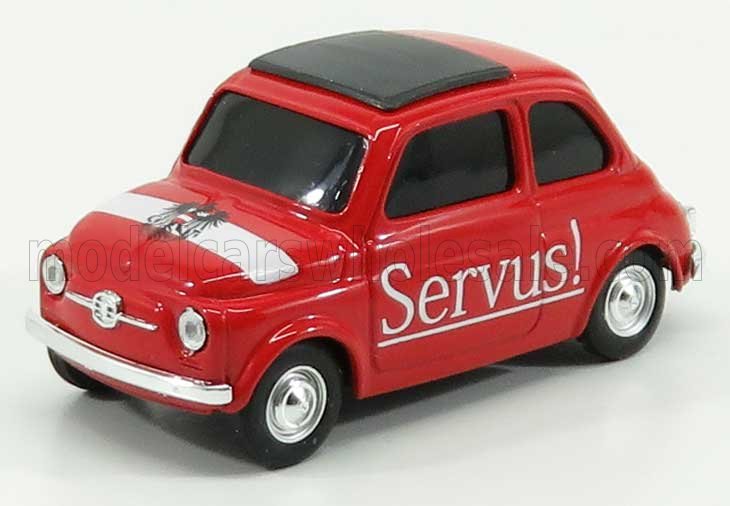 FIAT - 500 BRUMS AUSTRIA SERVUS - GRIAB Di ! 2018 - RED Scale model car on Vroomi