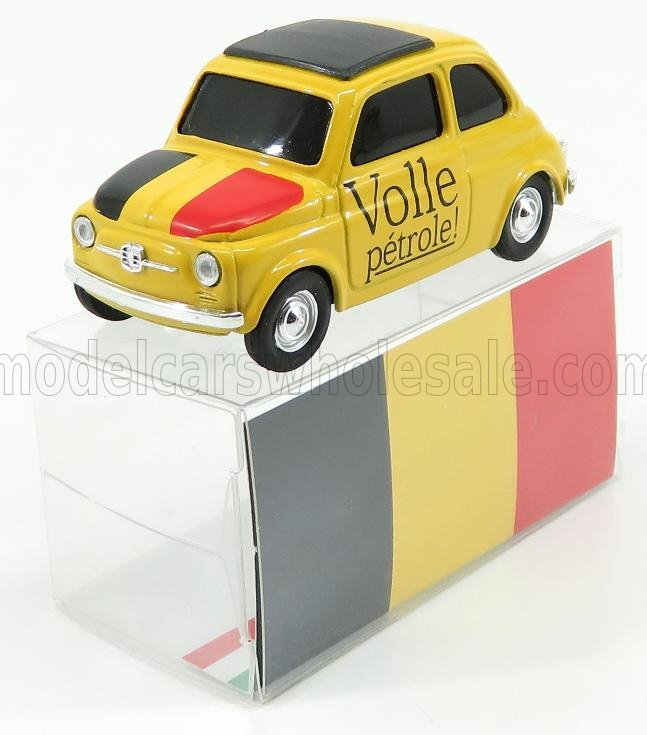 FIAT - 500 BRUMS BELGIO - VOLLE PETROLE ! 2018 - YELLOW Scale model car on Vroomi