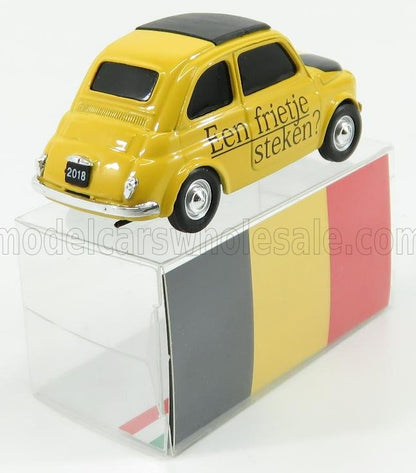 FIAT - 500 BRUMS BELGIO - VOLLE PETROLE ! 2018 - YELLOW Scale model car on Vroomi