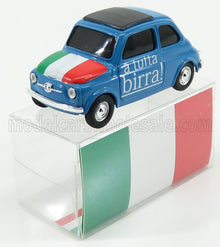 FIAT - 500 BRUMS ITALIA - A TUTTA BIRRA ! 2018 - BLUE Scale model car on Vroomi