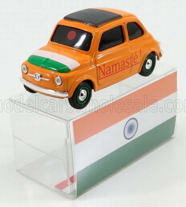 FIAT - 500 BRUMS INDIA - NAMASTE' ! - YELLOW Scale model car on Vroomi