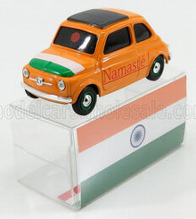 FIAT - 500 BRUMS INDIA - NAMASTE' ! - YELLOW Scale model car on Vroomi