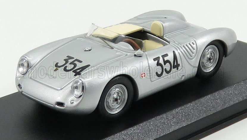 PORSCHE - 550RS SPIDER N 354 MILLE MIGLIA 1957 HEINZ SCHILLER - ARGENT - Vroomi