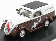 FIAT - 500B VAN PUBBLICITARIO CAFFAREL CIOCCOLATO 1950 - BROWN WHITE Scale model car on Vroomi