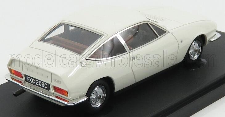 Voiture miniature blanche sur socle noir avec plaque d'immatriculation FXC 206C, pour collectionneurs chez Vroomi