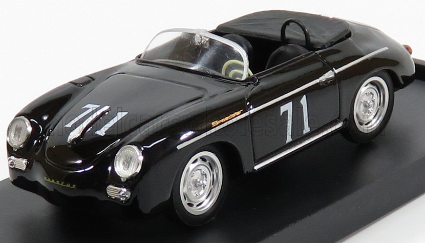 Porsche 356 Speedster No. 71 Steve McQueen Riverside 1959 Black Brumm 1:43 scale model