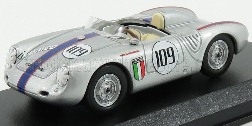 PORSCHE - 550 RS SPIDER N 109 MEMORIAL NASSAU TROPHY RACE 1957 R.RODRIGUEZ - ARGENTO - Vroomi