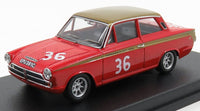 Modellino in scala rosso #36 con tetto dorato, su base nera — Vroomi