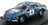 Voiture miniature Alpine A110 bleue avec décals rallye, présentée sur socle noir — Vroomi