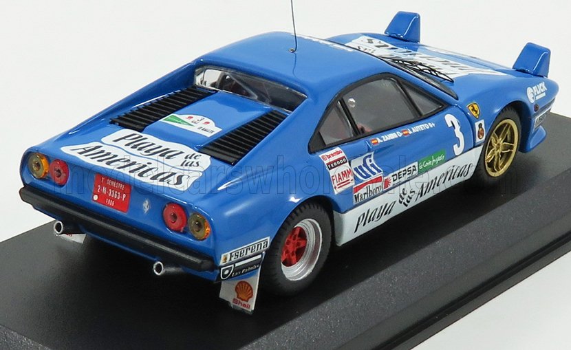 FERRARI - 308 GTB N 3 RALLY EL CORTE INGLES 1985 A.ZANINI - LIGHT BLUE WHITE - Vroomi