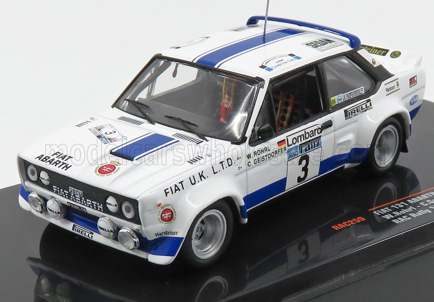 FIAT - 131 ABARTH TEAM FIAT UK N 3 RALLY RAC LOMBARD 1979 W.ROHRL - C.GEISTDORFER - WHITE BLUE - Vroomi